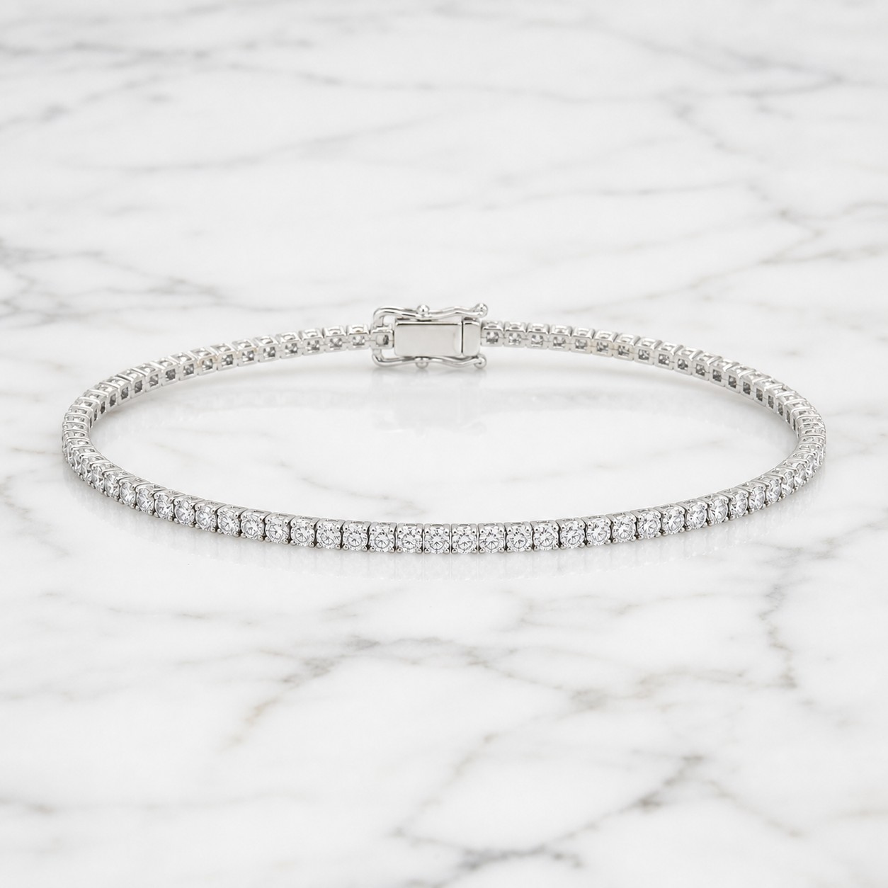 Lắc tay tennis CZ vàng trắng 14K